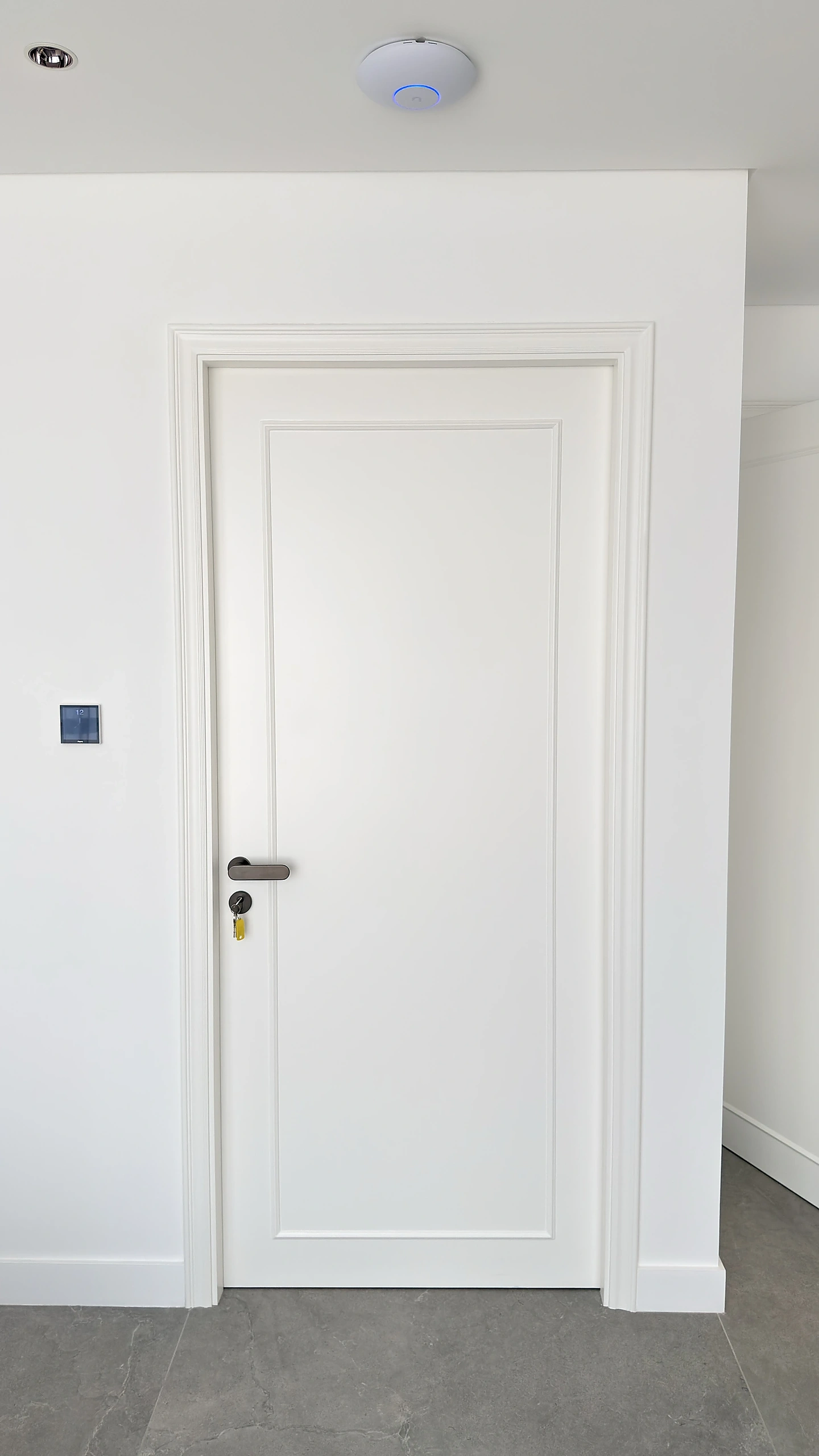 Interior door in Dubai finished in white PU paint at 10 percent gloss
