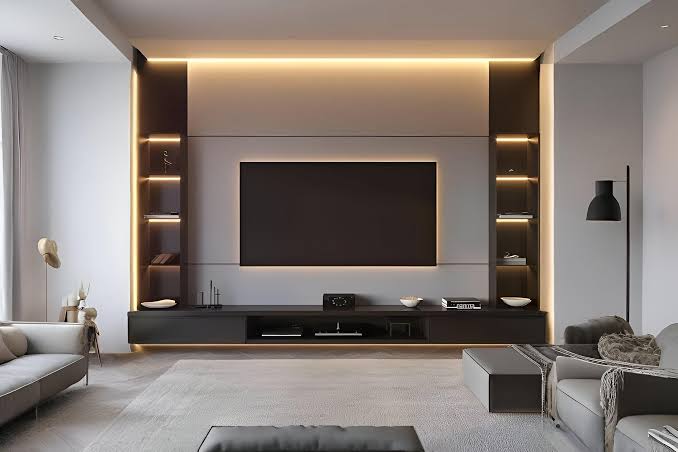 Custom TV unit in a Dubai living room